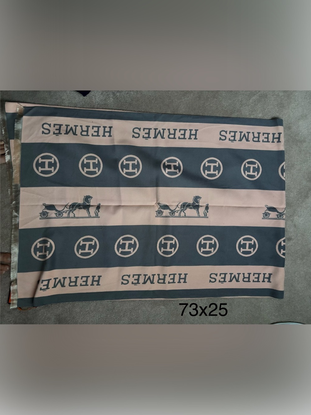 Hermes Pink and Grey Rectangular shawl (probable dupe)